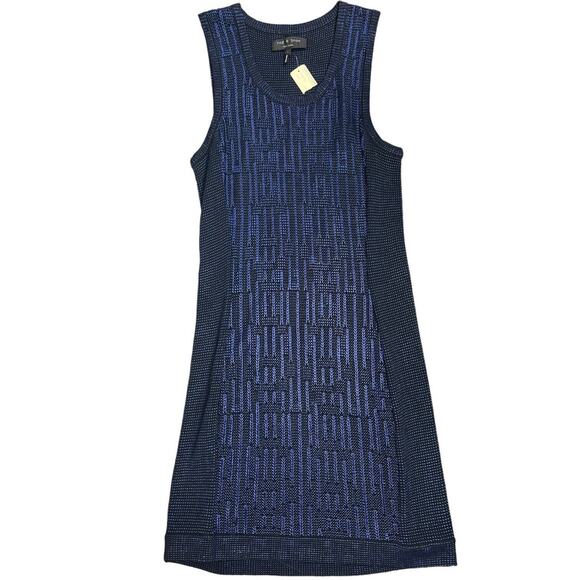 NWT Rag & Bone Knit Sweater Sleeveless Striped Blue Dress Size Large - Picture 11 of 11
